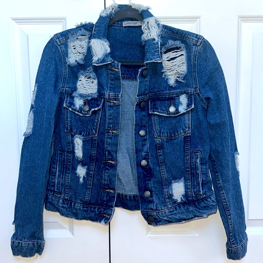 LF CARMAR Distressed Denim Jacket